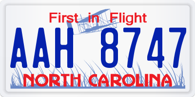 NC license plate AAH8747