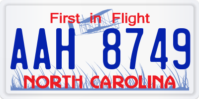 NC license plate AAH8749