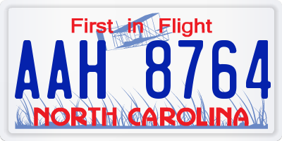 NC license plate AAH8764