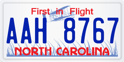 NC license plate AAH8767