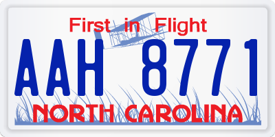 NC license plate AAH8771