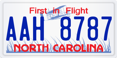 NC license plate AAH8787