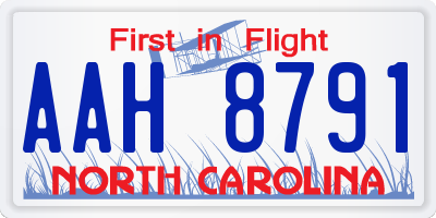 NC license plate AAH8791