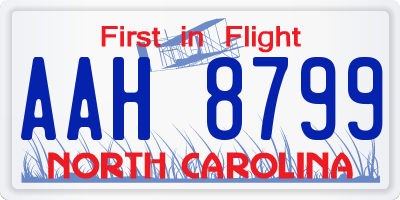 NC license plate AAH8799