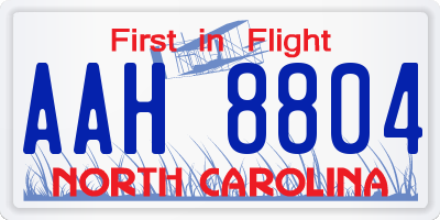 NC license plate AAH8804