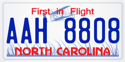NC license plate AAH8808