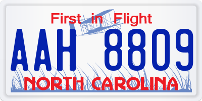 NC license plate AAH8809
