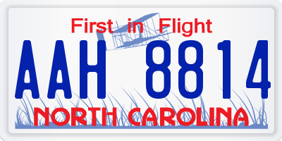 NC license plate AAH8814