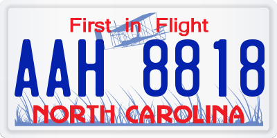 NC license plate AAH8818