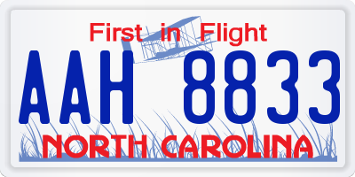 NC license plate AAH8833