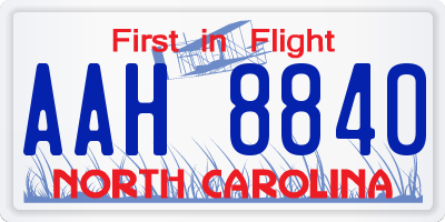 NC license plate AAH8840