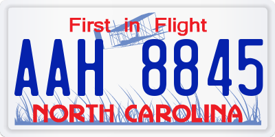 NC license plate AAH8845