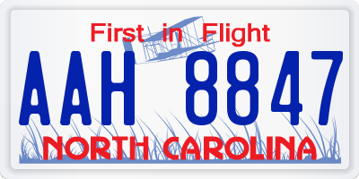 NC license plate AAH8847