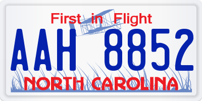 NC license plate AAH8852