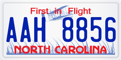 NC license plate AAH8856