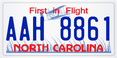 NC license plate AAH8861
