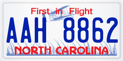 NC license plate AAH8862