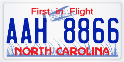 NC license plate AAH8866
