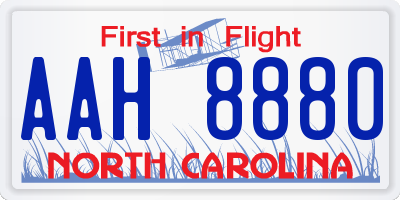 NC license plate AAH8880
