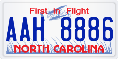 NC license plate AAH8886