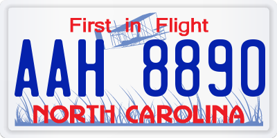 NC license plate AAH8890