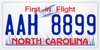 NC license plate AAH8899