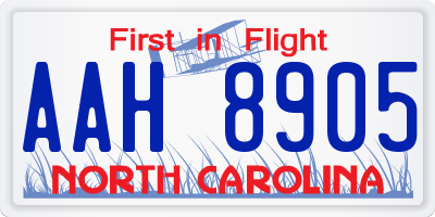 NC license plate AAH8905