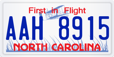NC license plate AAH8915
