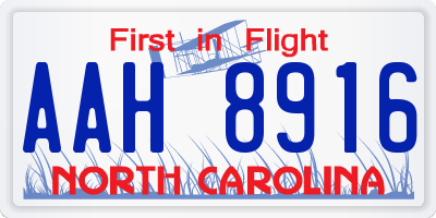NC license plate AAH8916