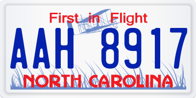 NC license plate AAH8917