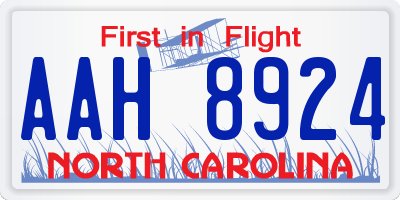 NC license plate AAH8924