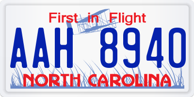 NC license plate AAH8940