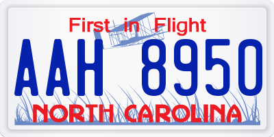 NC license plate AAH8950