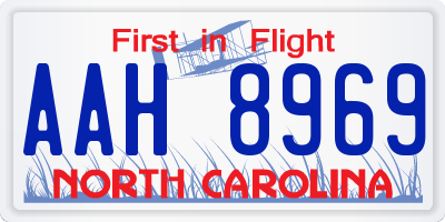 NC license plate AAH8969