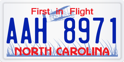 NC license plate AAH8971