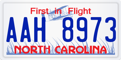 NC license plate AAH8973
