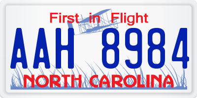NC license plate AAH8984