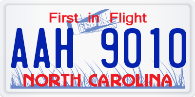 NC license plate AAH9010