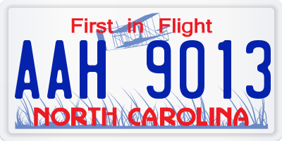 NC license plate AAH9013
