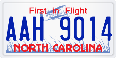 NC license plate AAH9014