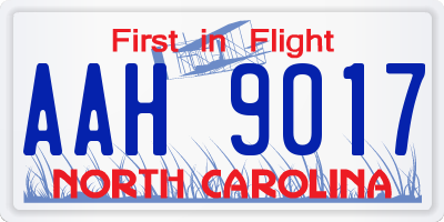 NC license plate AAH9017