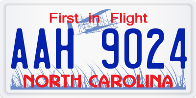 NC license plate AAH9024