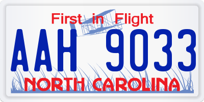 NC license plate AAH9033