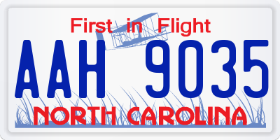 NC license plate AAH9035