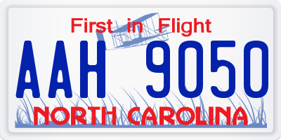 NC license plate AAH9050