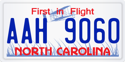 NC license plate AAH9060