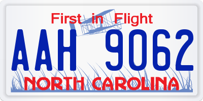 NC license plate AAH9062