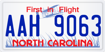 NC license plate AAH9063