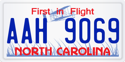 NC license plate AAH9069
