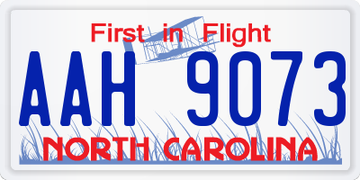 NC license plate AAH9073